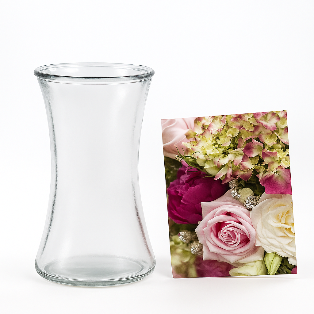 Vase élégant et ensemble de cartes de voeux