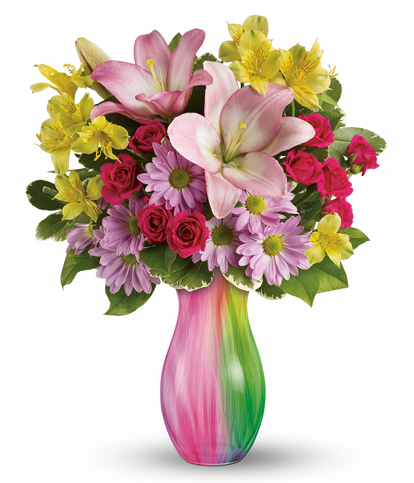 Bouquet Printanier de Roses Jaunes et Lavande - Fête des Mères Fleur Québec