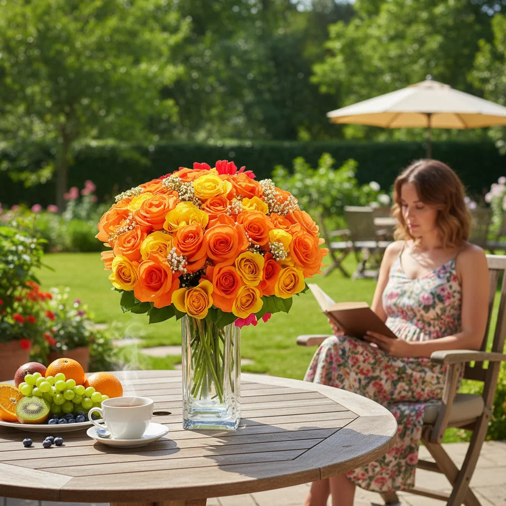 Three Dozen Long Stemmed Orange Roses