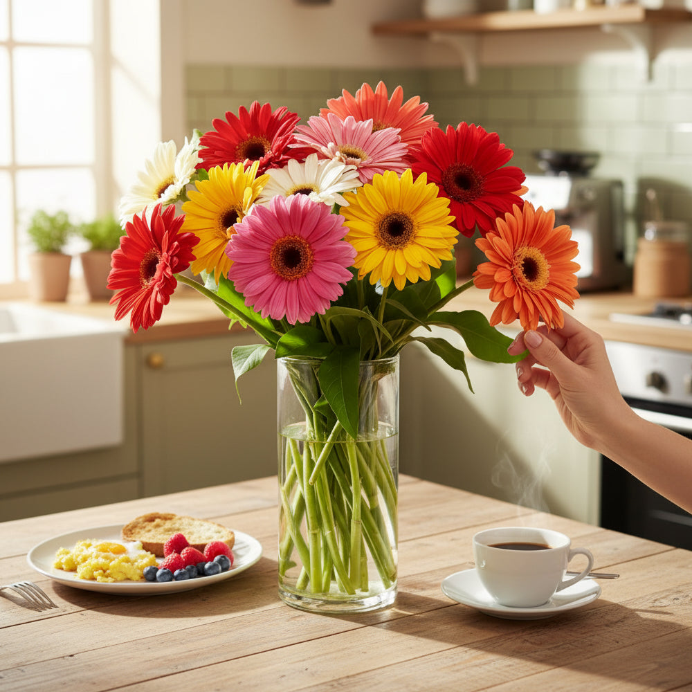 Vibrant Rainbow Gerbera Daisy Bouquet de fleurs Livraison
