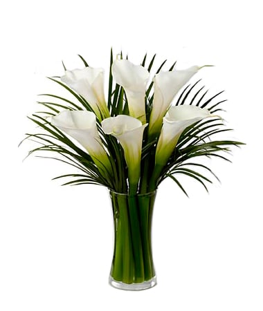 Bouquet elégant de fleurs de lys calla blanc pour mariages et événements Fleur Québec