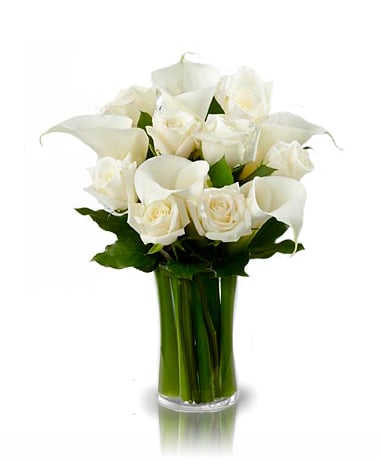 Bouquet Élégant de Roses Blanches - Mariage Fleur Québec