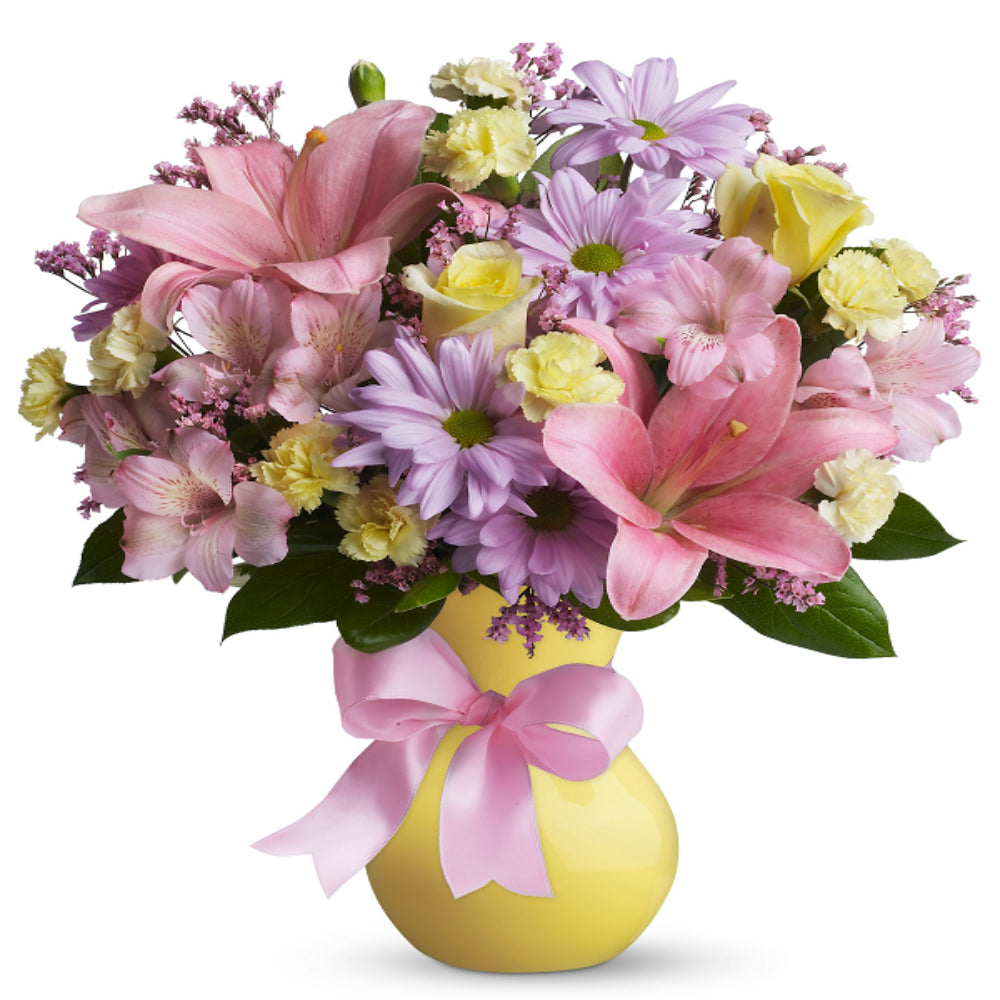 Bouquet "Tout Simplement Doux" - Roses Jaunes et Lavande - Remerciement