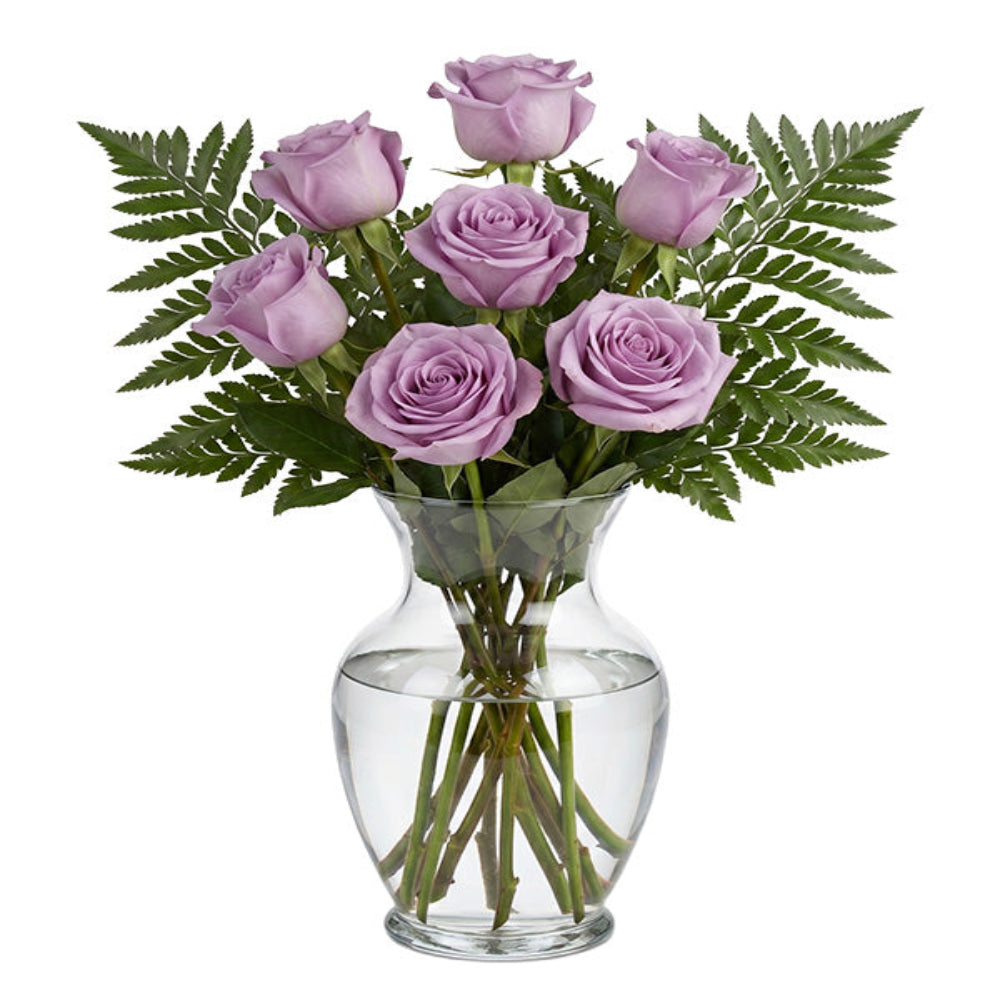Demi-douzaine de roses lavande