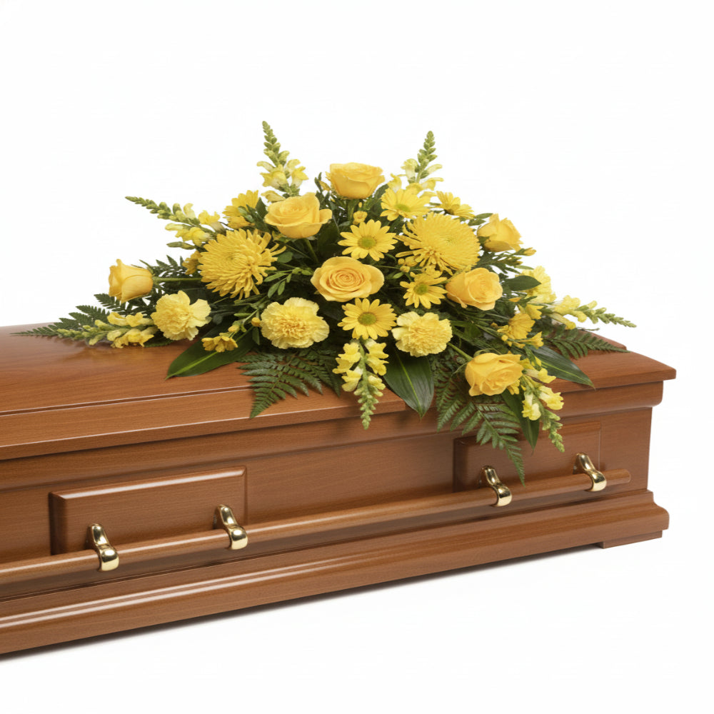 Elegant Funeral-Size Yellow Rose Bouquet