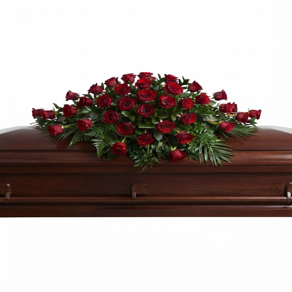 Elegant Bouquet of Red Roses - Sympathy and Funeral
