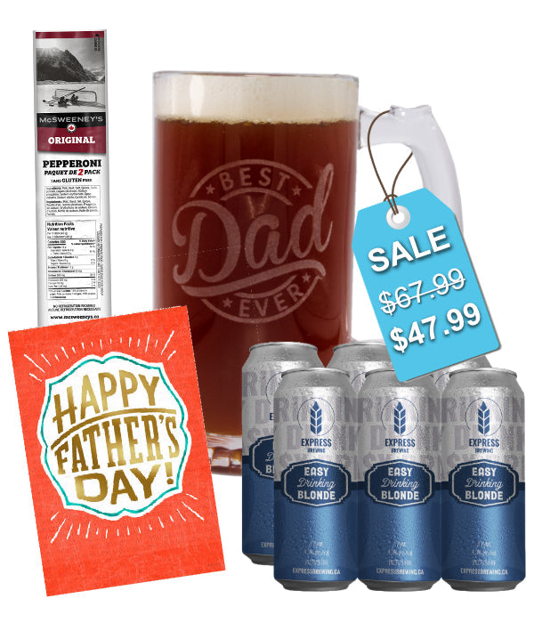 Coffret cadeau bière fête des pères avec mug Combo VII Fleur Québec