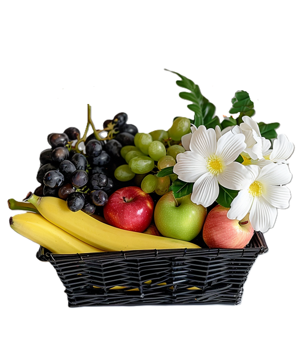 Livraison de paniers-cadeaux gourmands de fruits et de fleurs