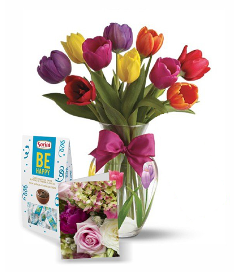Vibrant 10 Tulip Bouquet Combo - Livraison de fleurs fraîches