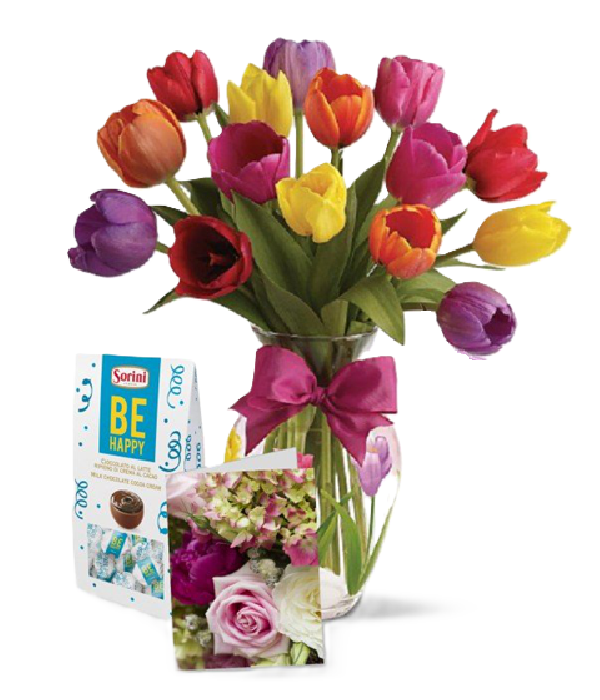 Vibrant 15 Tulip Bouquet Combo - Livraison de fleurs fraîches
