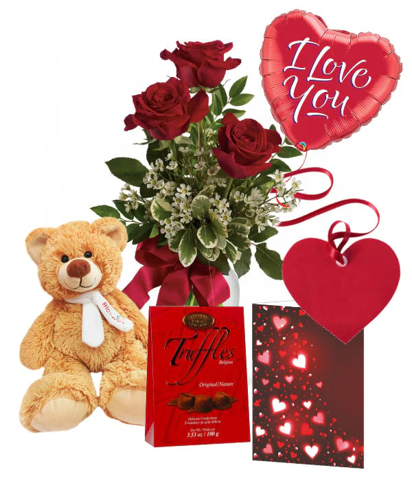 Ensemble Romantique de Roses Rouges "L'Amoureux" - Anniversaire
