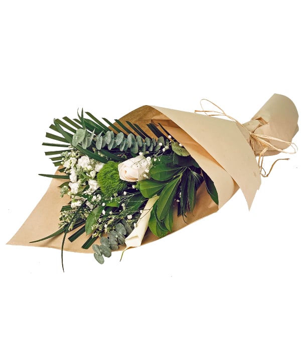 noué à la main élégant blanc collection 1 Fleur Québec