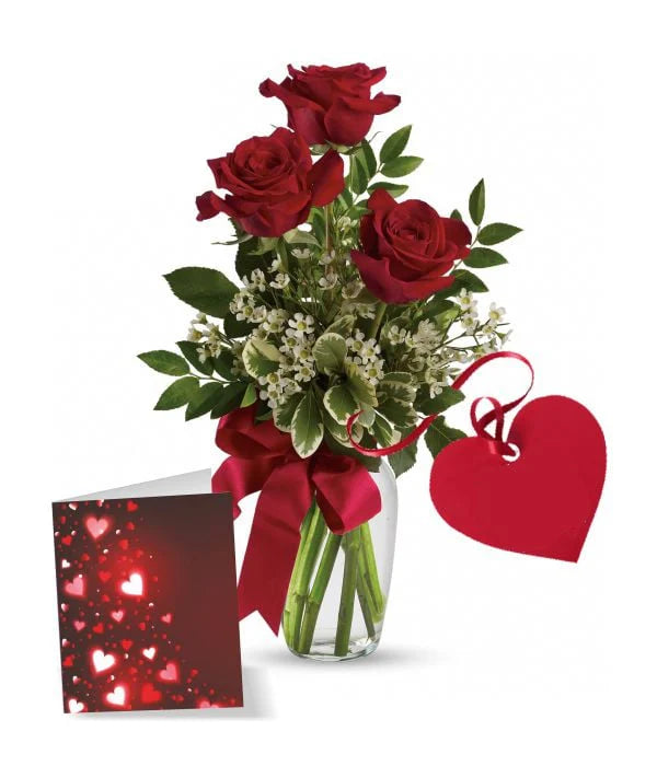 Premium Bouquet of Red Roses with Card - All Occasions