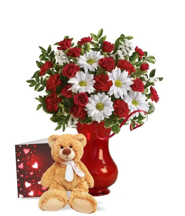 Bouquet de Roses Rouges et Blanches - Romance Douce II Fleur Québec