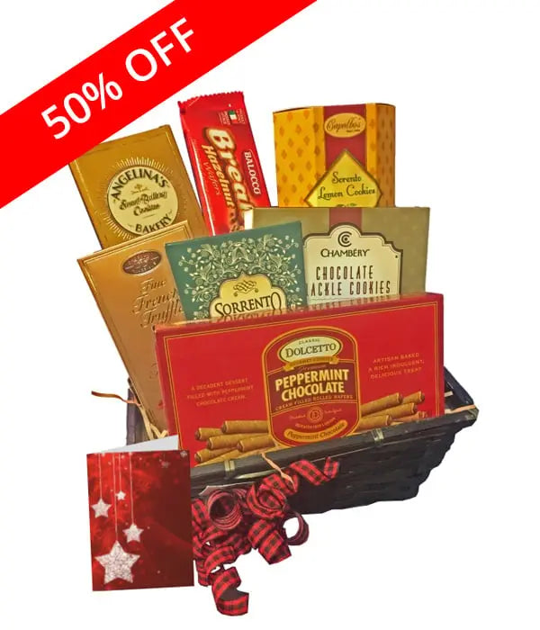 Panier Cadeau - Chocolats, Cafés, Thés et Fromages - Toutes Occasions Fleur Québec