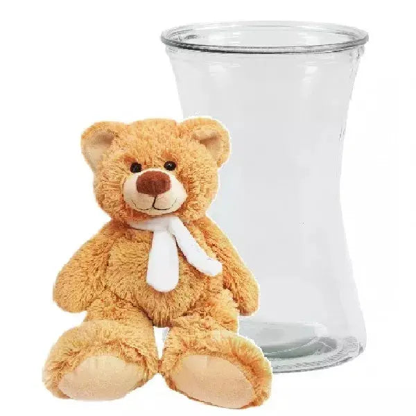 Vase Teddy - Flower Delivery New Zealand