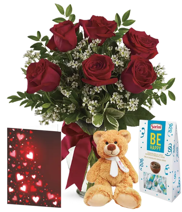 Ensemble Romantique "Rouge Fraise" - Roses Rouges - Collection Cherished - Anniversaire Fleur Québec
