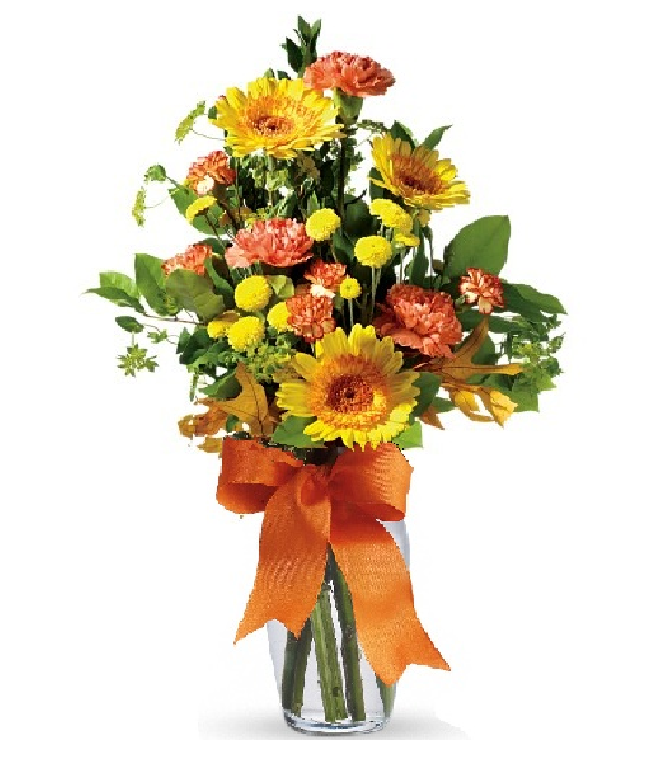 Feux d’automne (gerberas, œillets, chrysanthèmes)