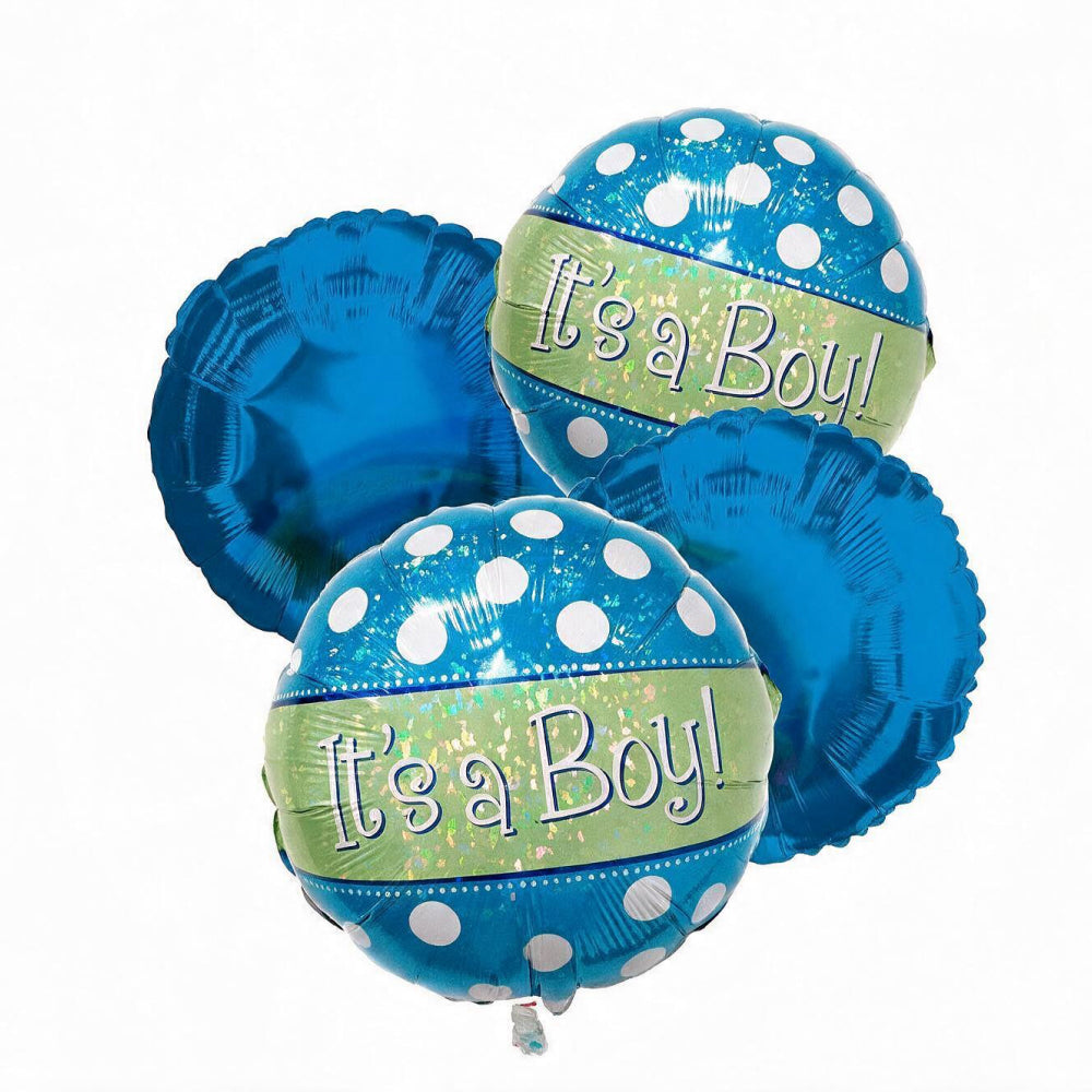 Blue balloon bouquet for baby boy - Set of 4 pieces