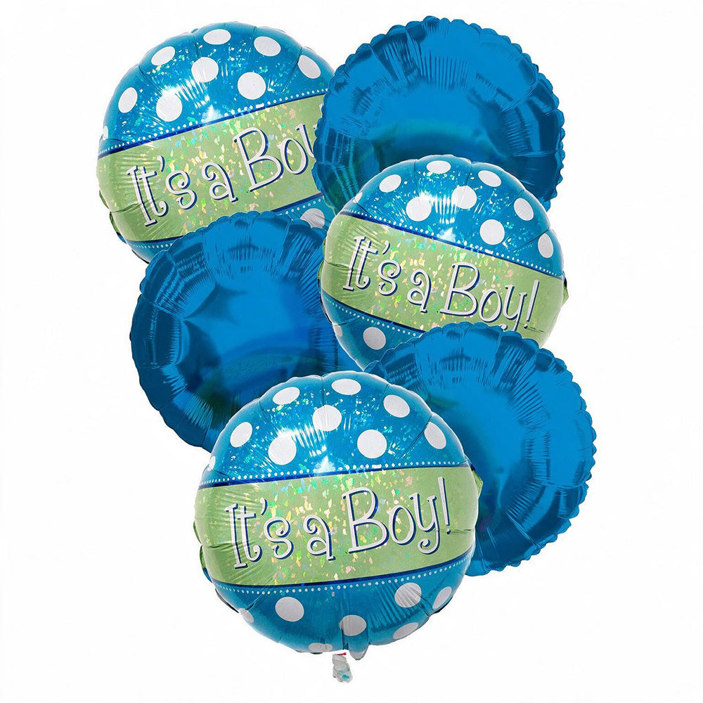 Blue balloon bouquet for baby boy - 6-piece set for baby shower
