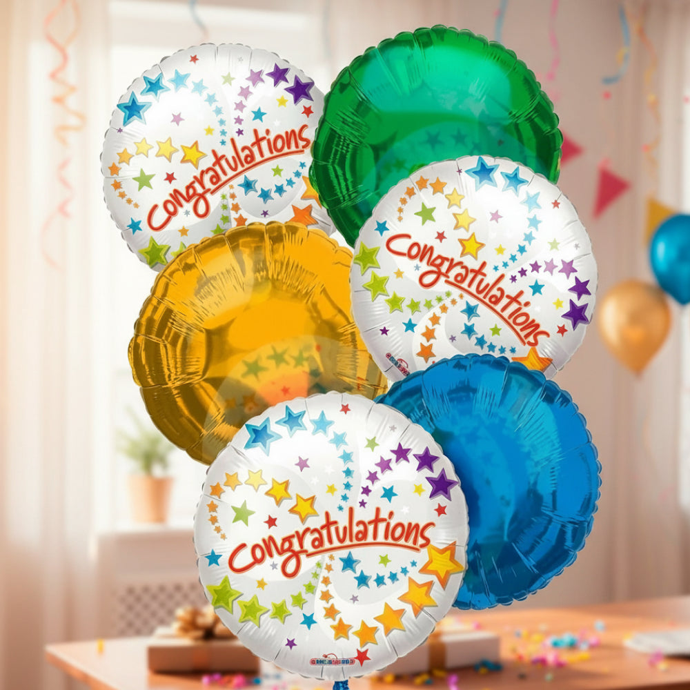 Celebration Congratulations Balloon Bouquet - Set of 6