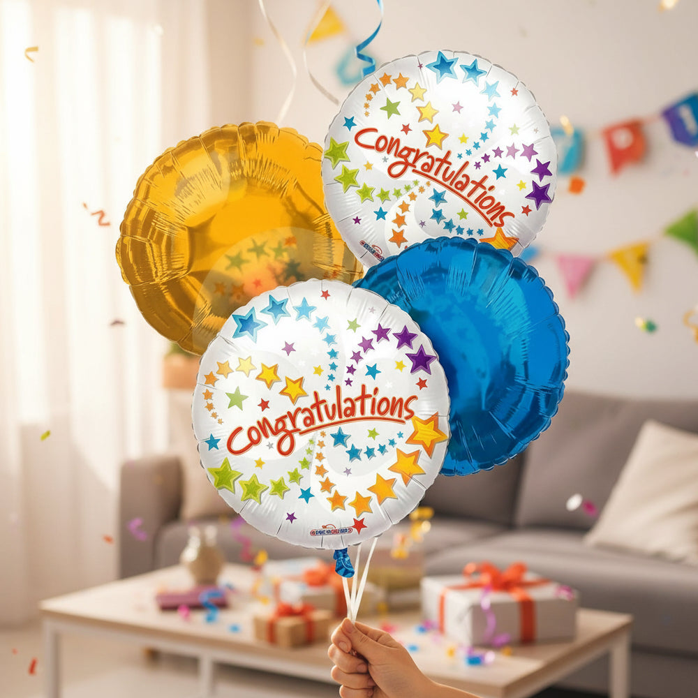 Festive Congratulations Balloon Bouquet - Set of 4