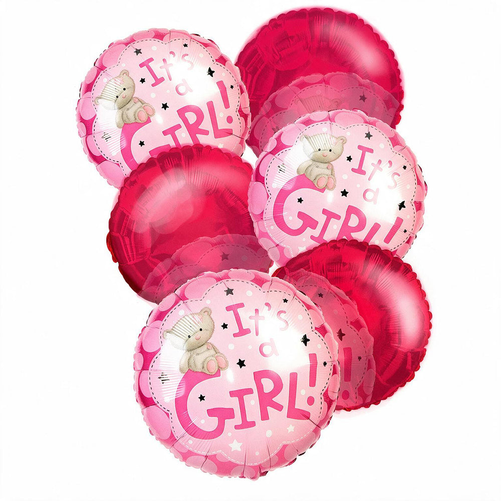 Pink balloon bouquet for baby girl - Set of 6 pieces
