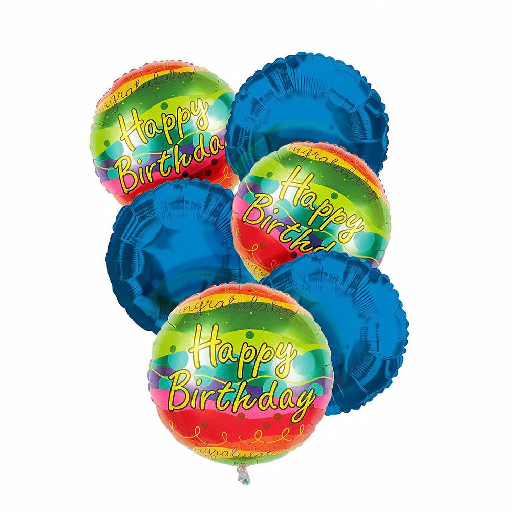 Sparkling "Happy Birthday" Balloon Bouquet, Set of 6