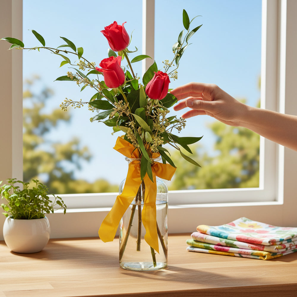 Elegant Bouquet of Red Roses - Anniversary