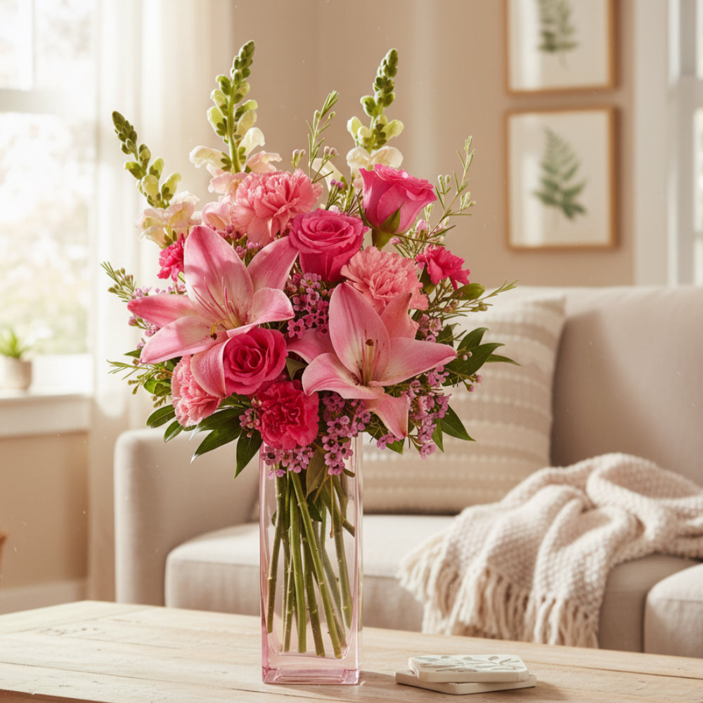 Luxury Bouquet "Charming Lilies" - Cream and White Roses - Wedding