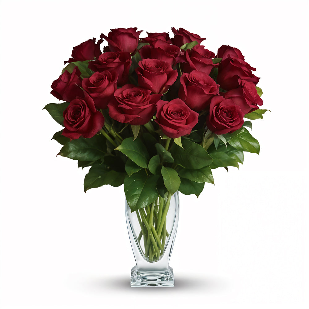 Premium Bouquet of 18 Long Stem Red Roses
