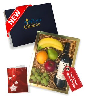 Boîte Cadeau Premium Vin Mousseux et 5 Fruits Frais de Saison – Cadeau de Vacances