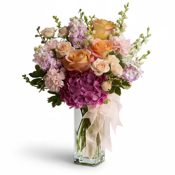 Bouquet Printanier "Équinoxe" - Roses en grappe, Roses & Œillets - Fête des Mères