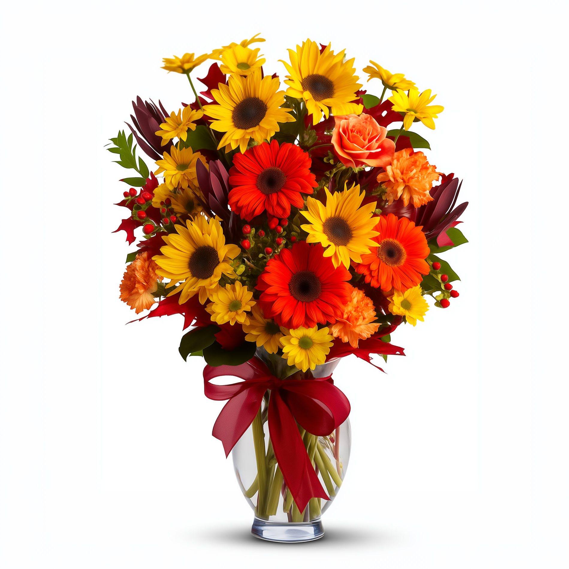 Bouquet "Gloire d'Automne" - Roses Jaunes et Oranges - Action de Grâce