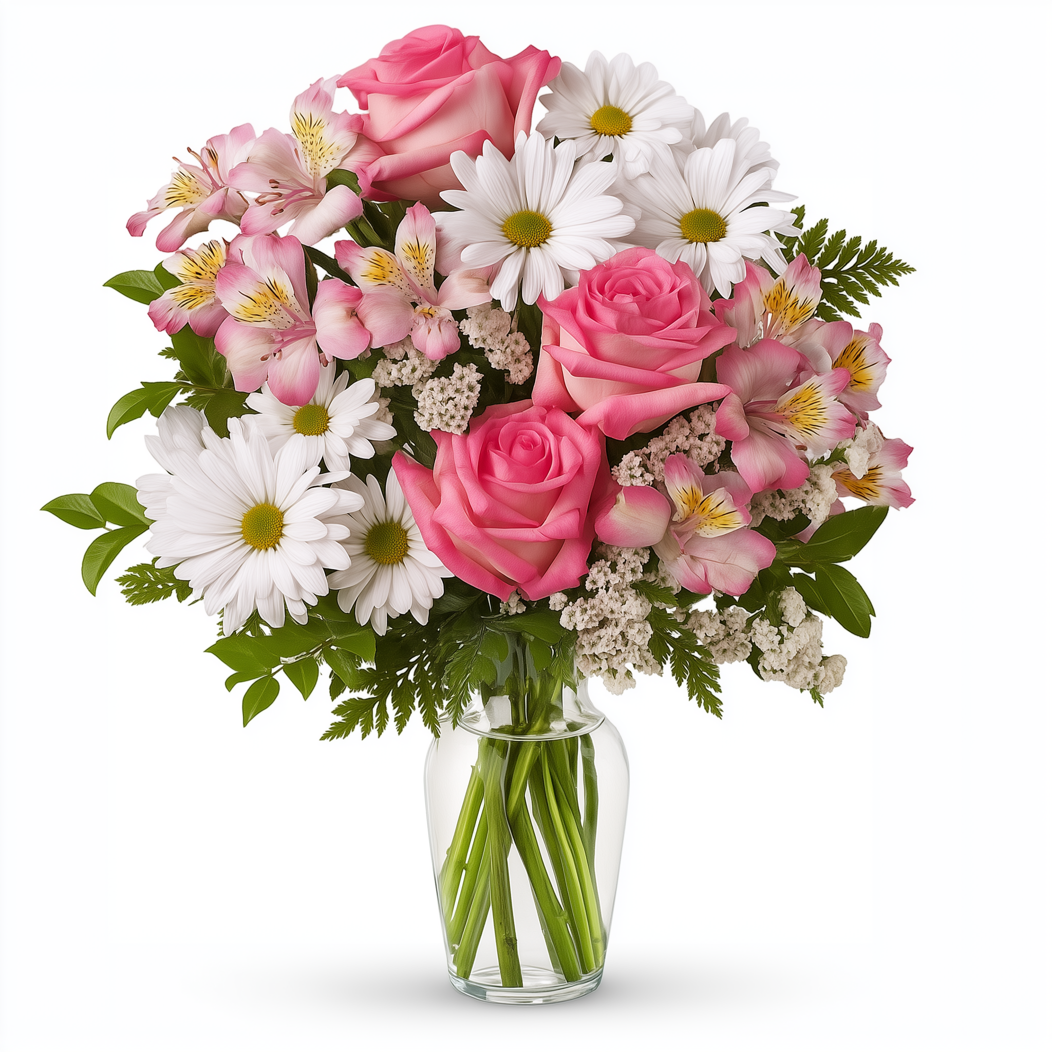 Bouquet "Jubilé" Fête des Mères : Roses, Alstroemeria, Chrysanthèmes & Statices