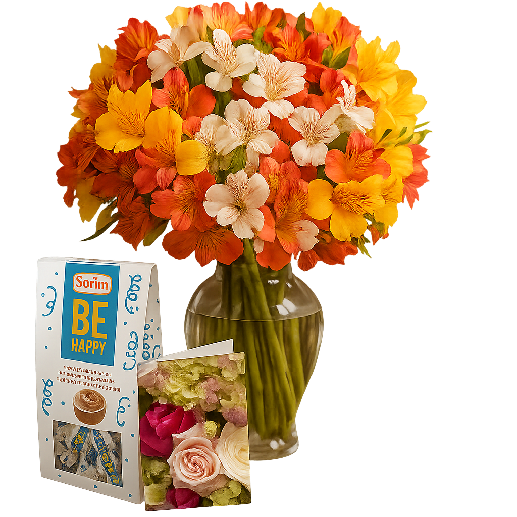 Bouquet de grappes d’Alstroemeria