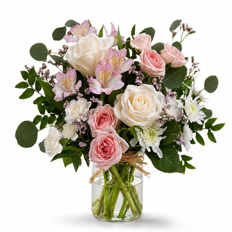 Bouquet "Rose Chic" - Tons Crème et Argenté