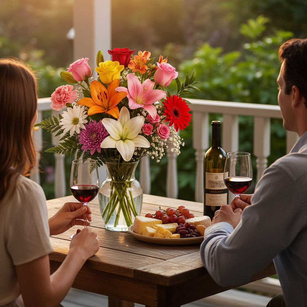 Choix du fleuriste – Bouquet de luxe avec vase