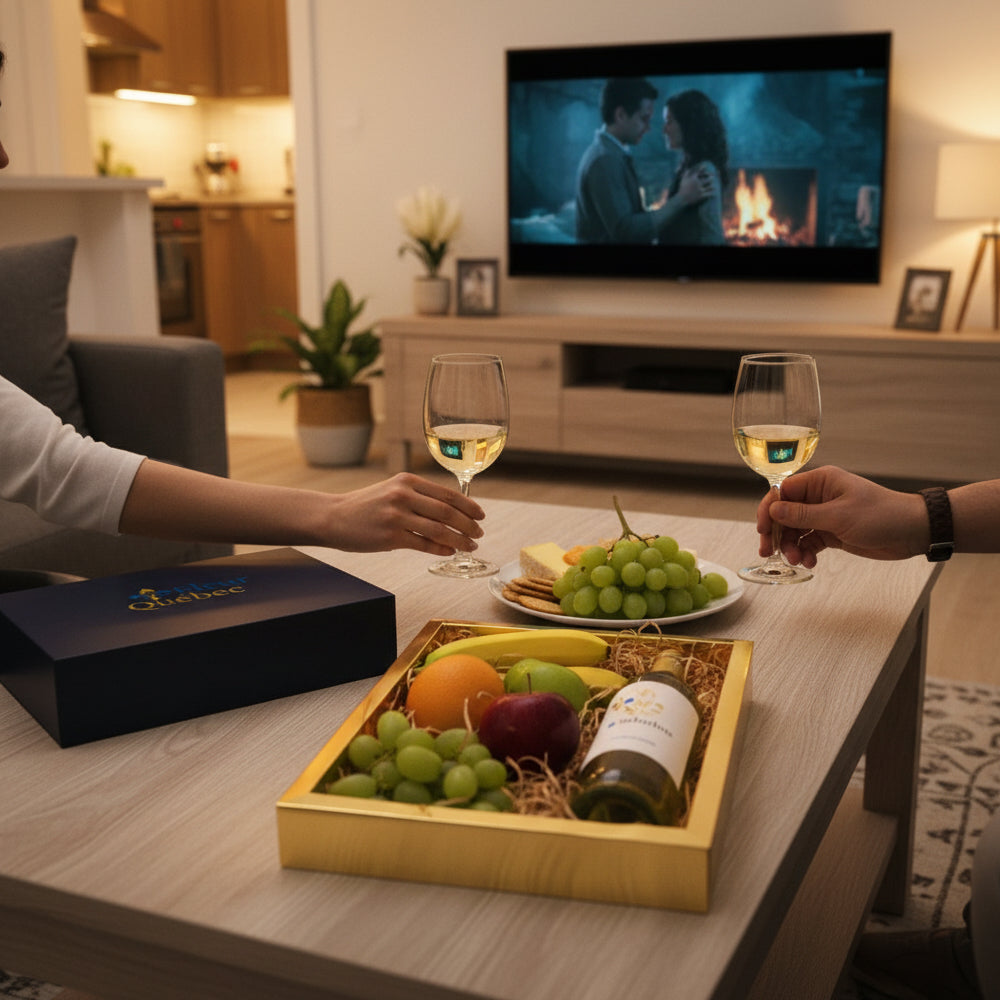 Luxury Holiday Gift Set: Fresh Fruit & White Wine (750 ml)