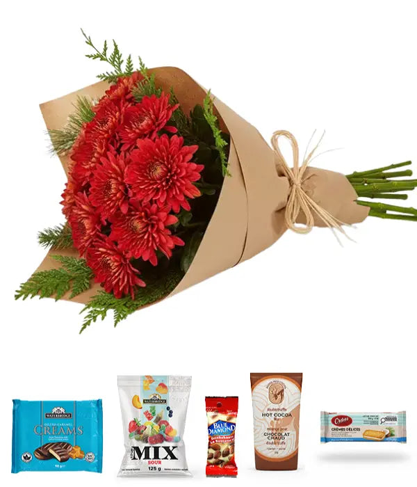 Bouquet Chaleur des Fêtes + Trousse gourmande