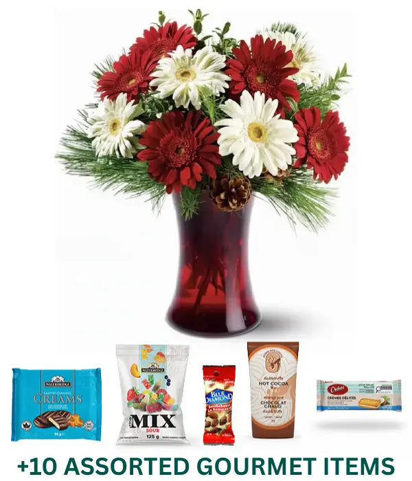 Bouquet Étoiles de Noël + Trousse gourmande