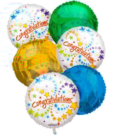 Bouquet de ballons de félicitations de célébration - lot de 6