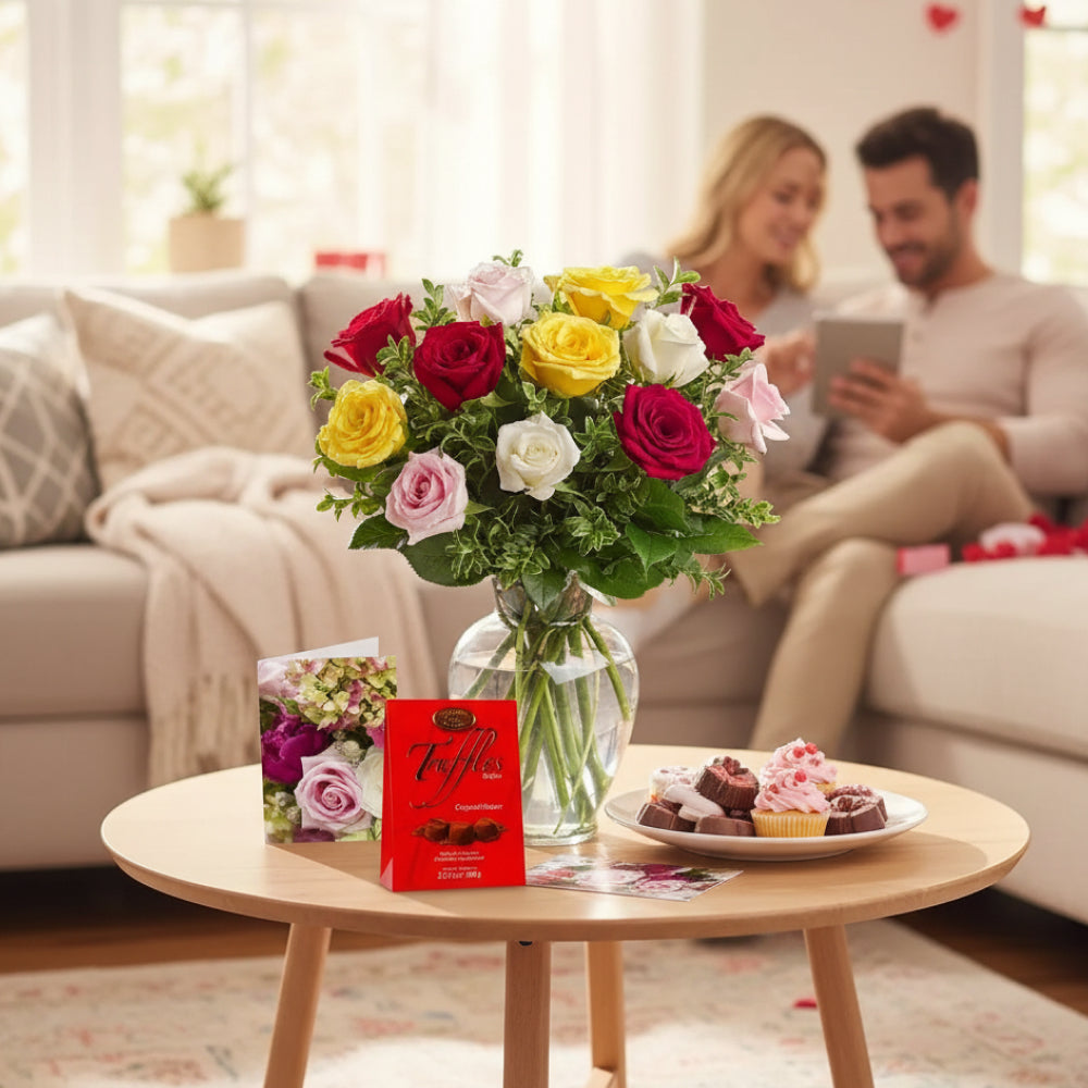 Ensemble Premium de 12 Roses Rouges "Pour Le Plaisir" - Anniversaire