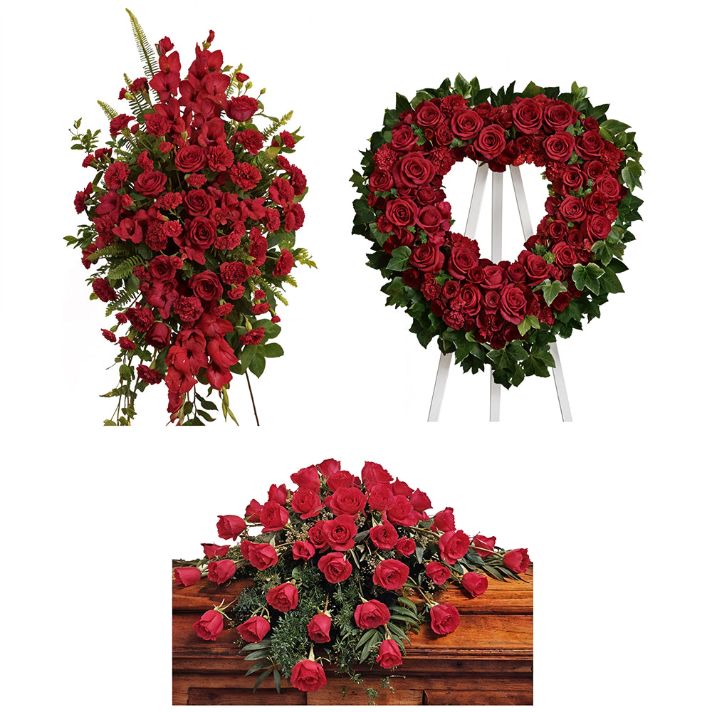 Premium Red Rose Arrangement - Funeral and Condolences