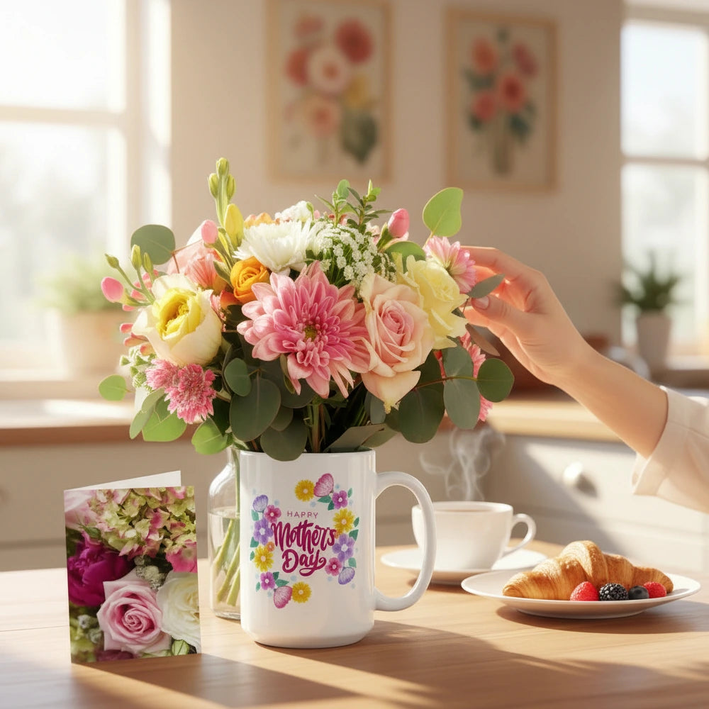 Tasse et Fleurs Fête des Mères I -  Collection de Créateur