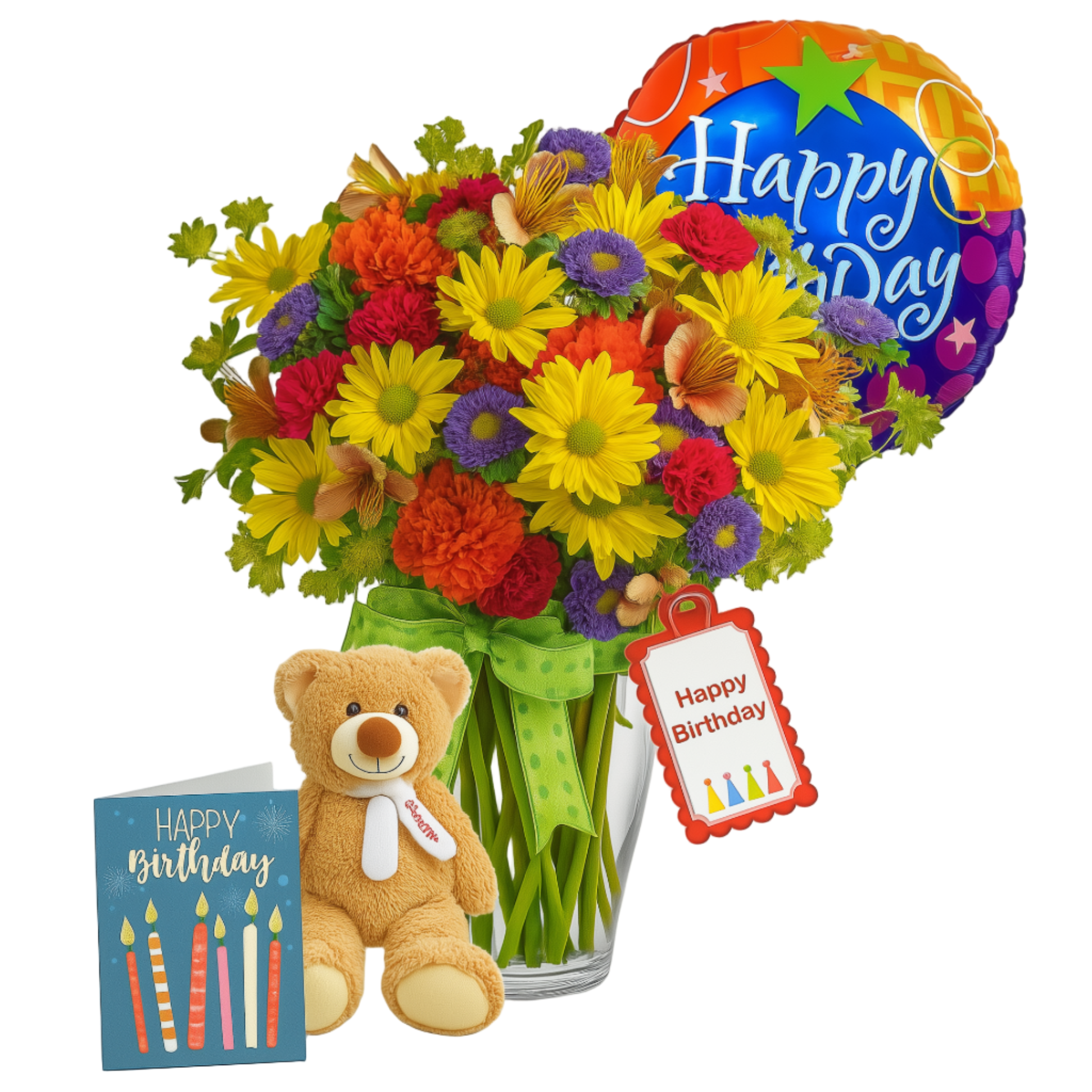 Ensemble "Collection de Créateurs" pour Anniversaires II: 18 tiges de fleurs assorties