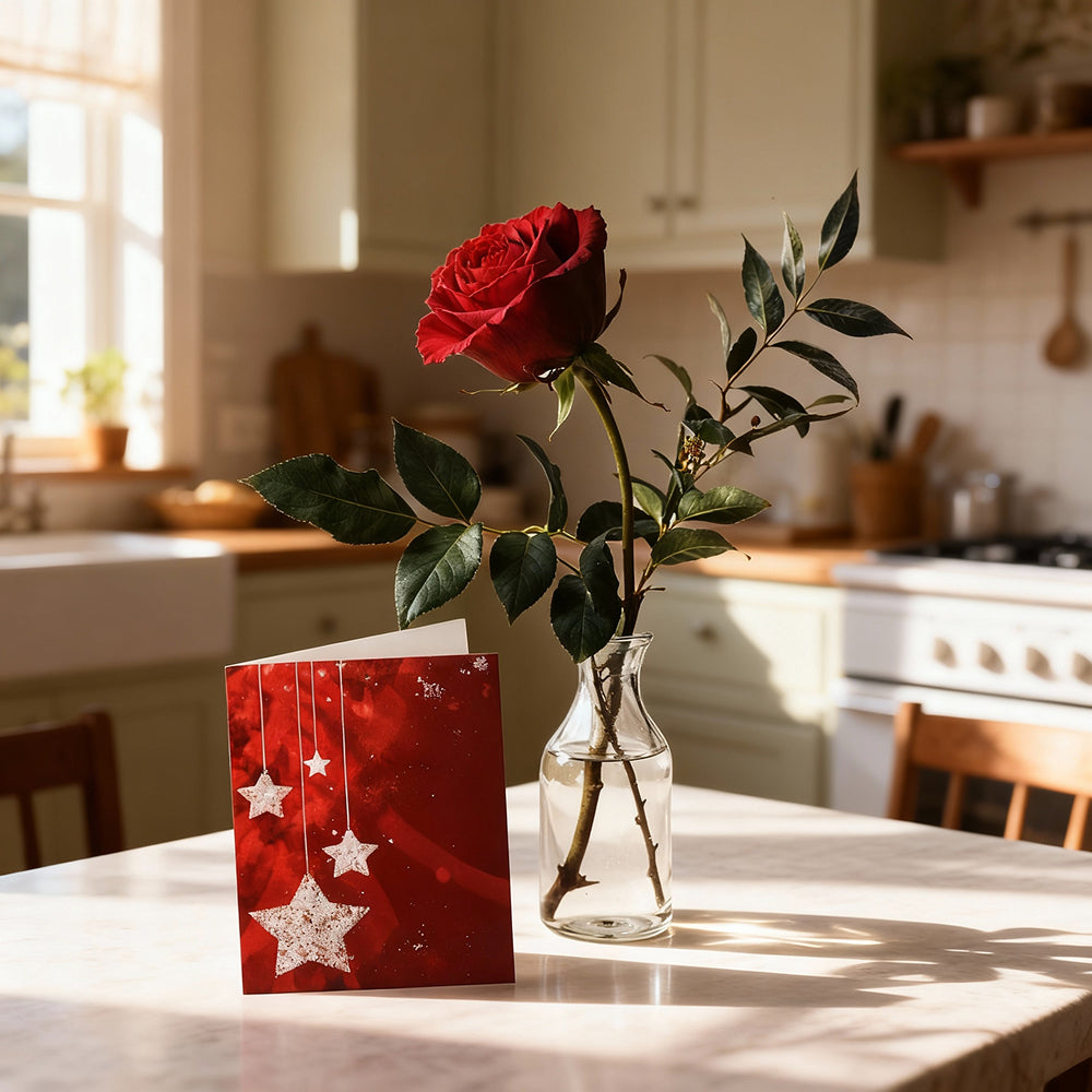 Exprimer l'Amour Facilement : Ensemble Rose Rouge et Carte | Fleur Québec