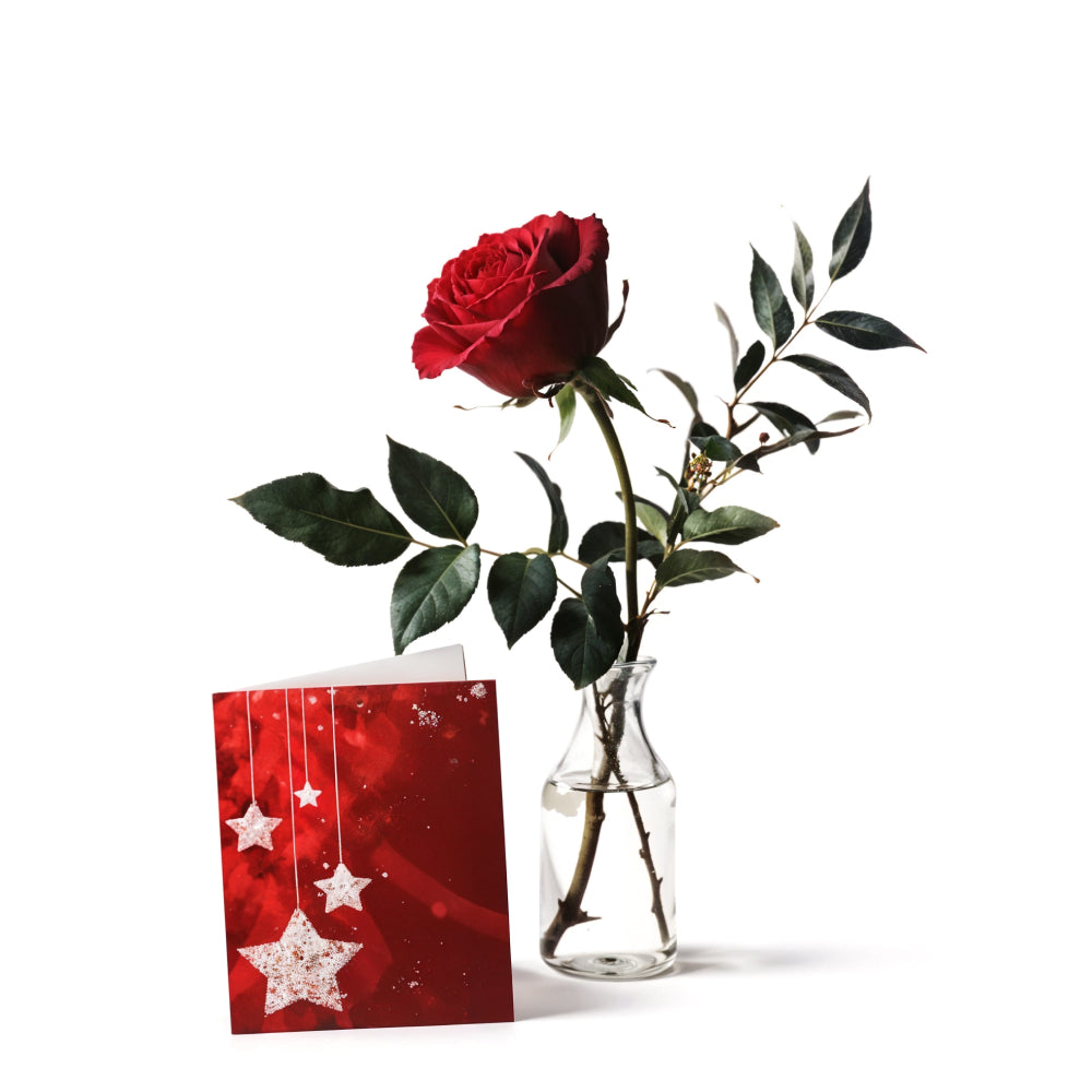 Exprimer l'Amour Facilement : Ensemble Rose Rouge et Carte | Fleur Québec