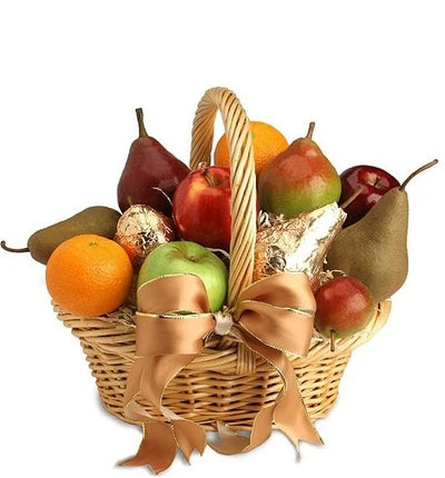 Premium Gift Basket of 10 Fresh Fruits - European Collection