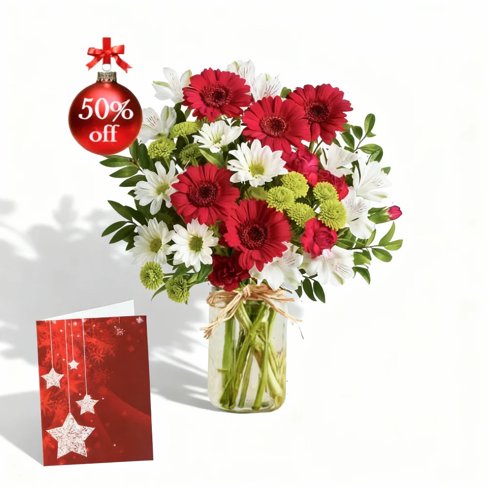 Festive Christmas bells in a decorative Mason jar - Perfect holiday decor